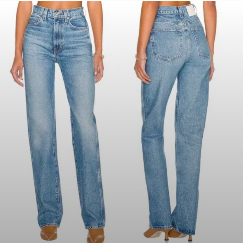 GRLFRND Sara Super High Rise Slim Straight in Lenox Hill